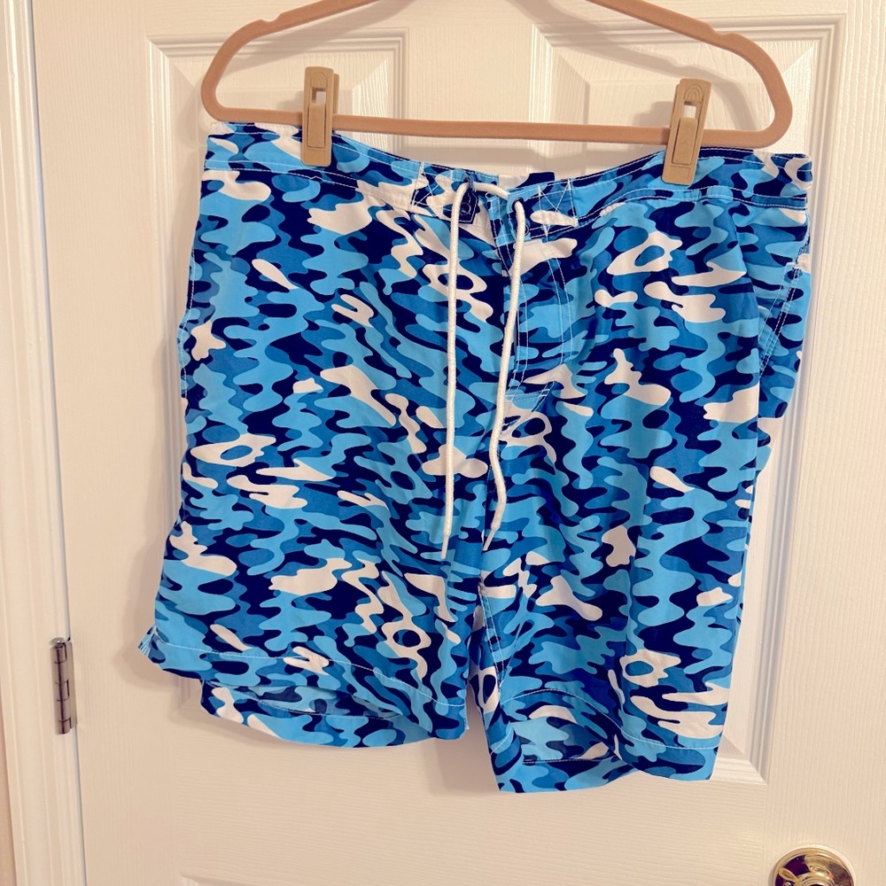 Men’s Blue Camouflage Bathing Suit